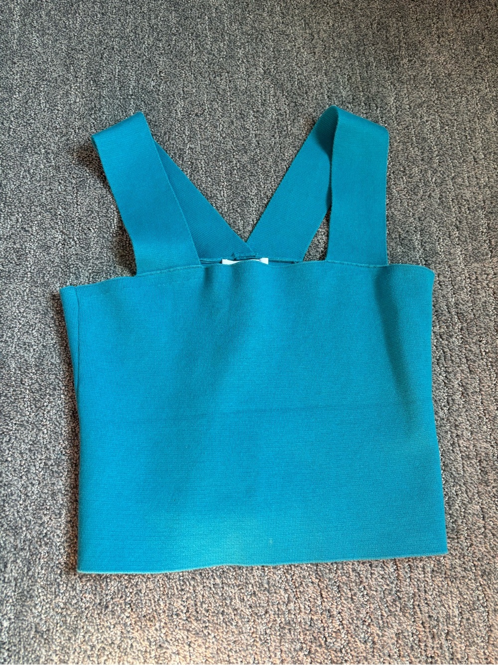 525 America Teal Ribbed Square-Neck Tank